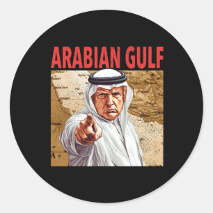 Trump Arabischer Golf 2025 Der sonnige Trump-Golf Runder Aufkleber