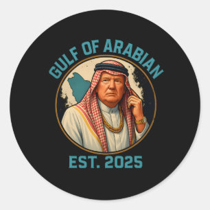 Trump Arabischer Golf 2025 Der sonnige Trump-Golf Runder Aufkleber