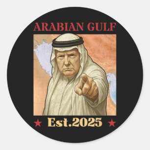 Trump: Arabischer Golf 2025 - Funny Trump Golf of  Runder Aufkleber