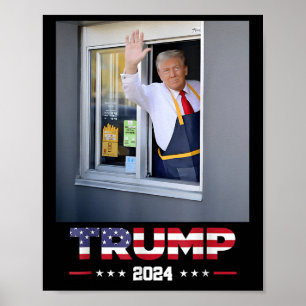 Trump arbeitet mit Trump, der französischen Fries  Poster