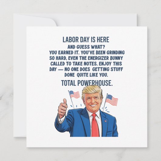 Trump-Arbeitstag Feiertagskarte (Vorderseite)