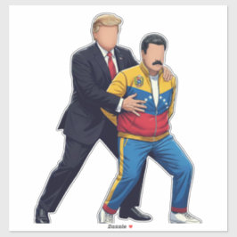Trump Arresting Maduro Bold Political Satire Aufkleber