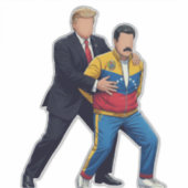 Trump Arresting Maduro Bold Political Satire Aufkleber (Vorderseite)