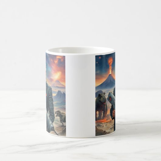 Trump auf Alien Planet Dinosaurier Laser Gun Volca Kaffeetasse (Mittel)