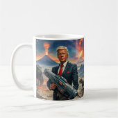 Trump auf Alien Planet Dinosaurier Laser Gun Volca Kaffeetasse (Links)