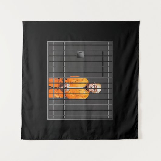 Trump auf dem Gefängnisplatz (57" x 57") Wandteppich (Vorderseite (Horizontal))