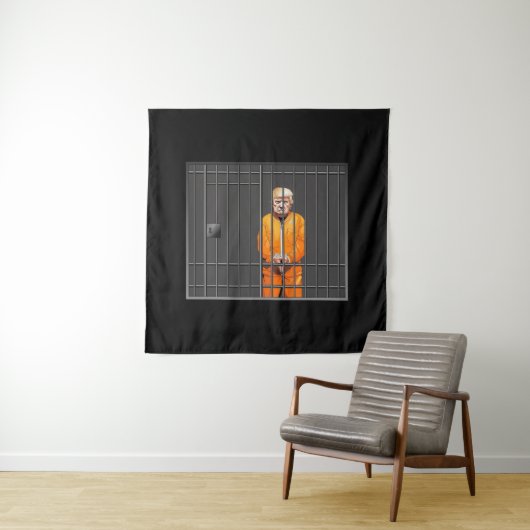 Trump auf dem Gefängnisplatz (57" x 57") Wandteppich (Beispiel)