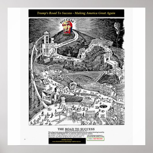 Trump auf dem Weg zum Erfolgspaket - Amerika groß  Poster (Vorne)