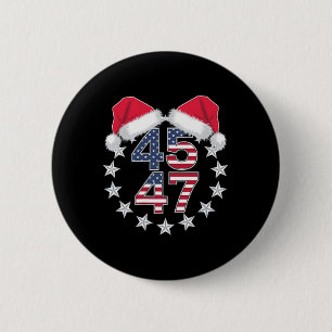 Trump auf der Rückseite 45 47 Präsident US-Weihnac Button