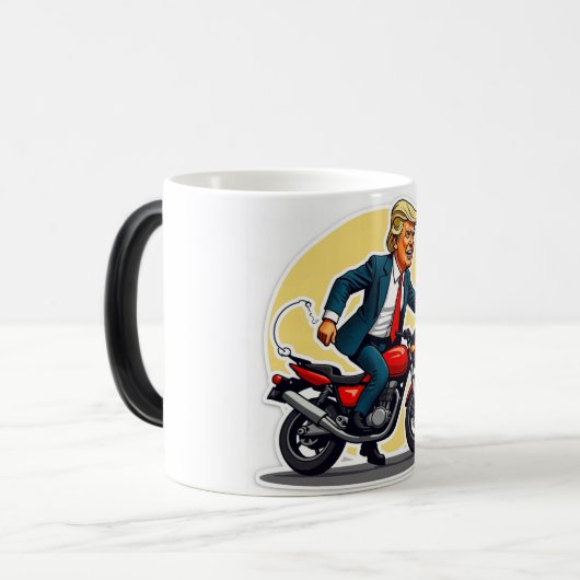 Trump auf Hog | Trump Gift Classic Tasse, 11 oz Verwandlungstasse (Vorderseite Links)