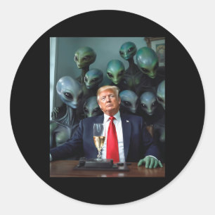 Trump Außerirdische Büro Foto Uap Ufo Außerirdisch Runder Aufkleber
