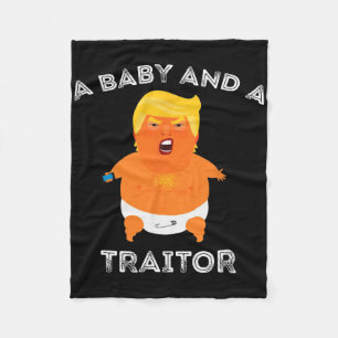 Trump Baby und eine Verräterin Meme Funny Fleecedecke