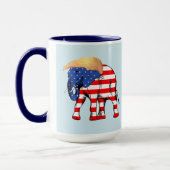 Trump Bad Hair Elephant 15 oz Ringer Tasse, ZSSG Tasse (Links)