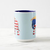 Trump Bad Hair Elephant 15 oz Ringer Tasse, ZSSG Tasse (Zentrum)
