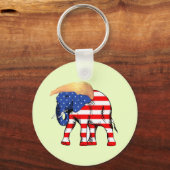 Trump Bad Hair Elephant Button Schlüsselanhänger,  Schlüsselanhänger (Vorderseite)