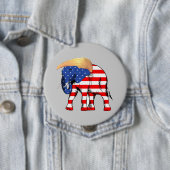Trump Bad Hair Elephant Round Button Back Button, (Beispiel)