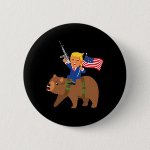 Trump Bär Waffe Merica Wahl Donald Republikaner G Button