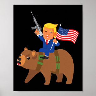 Trump Bär Waffe Merica Wahl Donald Republikaner G Poster