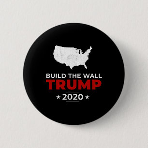Trump baut die Mauer Pro USA Konservativ Vintage Button