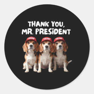 Trump-Beagle für Trump-Unterstützer Downer Man Wo Runder Aufkleber