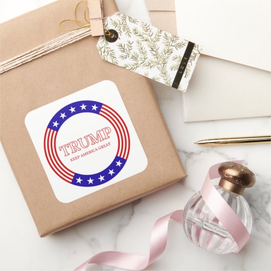 Trump Behielt Amerika groß Quadratischer Aufkleber (Schenken)