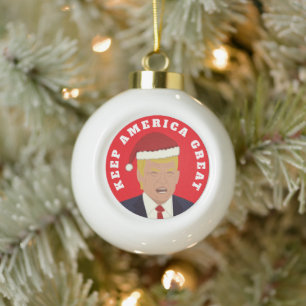 Trump Behielt Amerika Großer Weihnachtsball-Orname Keramik Kugel-Ornament