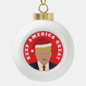 Trump Behielt Amerika Großer Weihnachtsball-Orname Keramik Kugel-Ornament (Vorderseite)