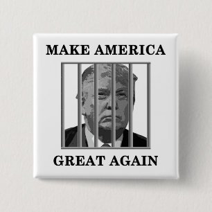 Trump Behind Bars Button