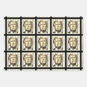 Trump Behind Golden Prison Bars Briefmarke Design Geschenkpapier Set