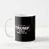 Trump bei den Wahlen 2024 wird den Entwurf korrigi Kaffeetasse (Links)