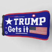 Trump bekommt es! Blau Golf Headcover (Vorderseite)
