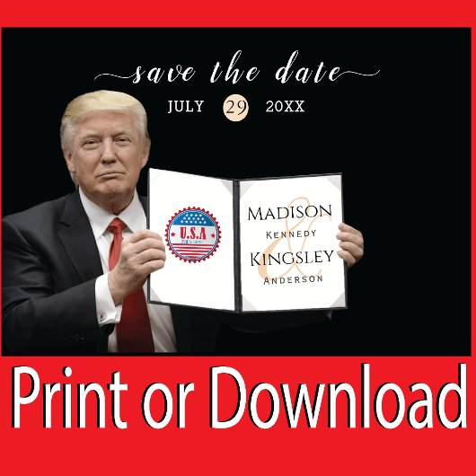 Trump Best 💍 Patriot Wedding Save the Date
