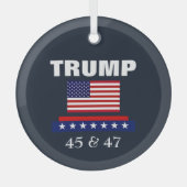 TRUMP BEST PRÄSIDENT JE 45 & 47 ORNAMENT AUS GLAS (Vorderseite)