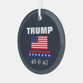 TRUMP BEST PRÄSIDENT JE 45 & 47 ORNAMENT AUS GLAS (Vorderseite links)