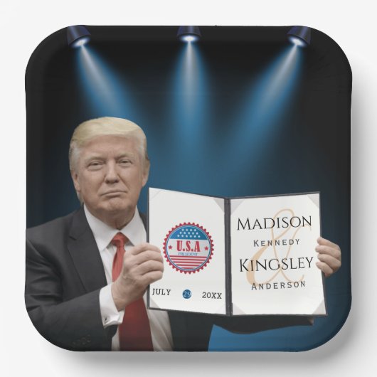 Trump Beste Phantastische Hochzeit Pappteller (Vorderseite)