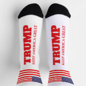 Trump bestickt mit US-Flagge - Behalt Amerika groß Socken (Oben)