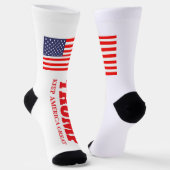 Trump bestickt mit US-Flagge - Behalt Amerika groß Socken (Gewinkelt)