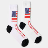 Trump bestickt mit US-Flagge - Behalt Amerika groß Socken (Rechts)