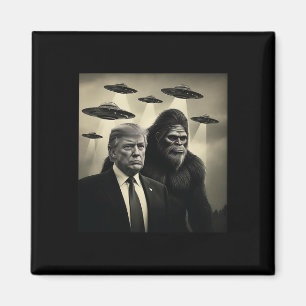 Trump Bigfoot UFO Außerirdische Begegnung Verschwö Magnet