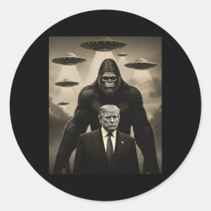 Trump Bigfoot UFO Außerirdischer Begegnung Invasio Runder Aufkleber
