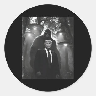 Trump Bigfoot UFO Außerirdischer Begegnung UAP Inv Runder Aufkleber