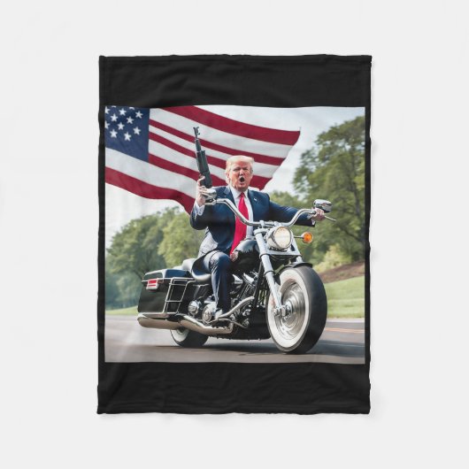 Trump Biker Bad Fleecedecke (Vorderseite)
