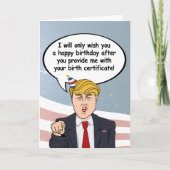 Trump Birthday Card - Geben Sie mir Ihre Geburt c Karte (Vorderseite)