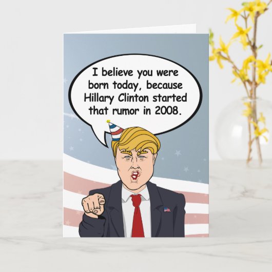 Trump Birthday Card - Hillary startete Ihre Geburt Karte (Gelbe Blume)