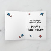 Trump Birthday Card - Ich deportiere nicht alte Me Karte (Innenseite)