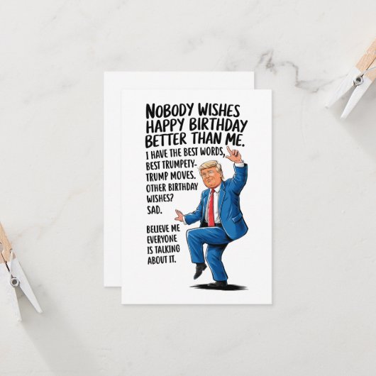 Trump Birthday Gruß Karte (Vorderseite/Rückseite Beispiel)