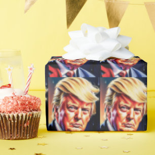 TRUMP BIRTHDAY WRAPPING PAPIER GESCHENKPAPIER