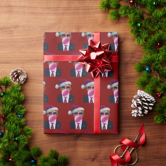 Trump bläst Blase Gum Weihnachten Geschenkpapier (Feiertagsgeschenk)