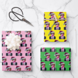 Trump bläst Blase Gum Weihnachten Geschenkpapier Set