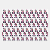 Trump bläst Blubble Gum Blue Weihnachtsgeschenk Geschenkpapier Set (Vorderseite 3)